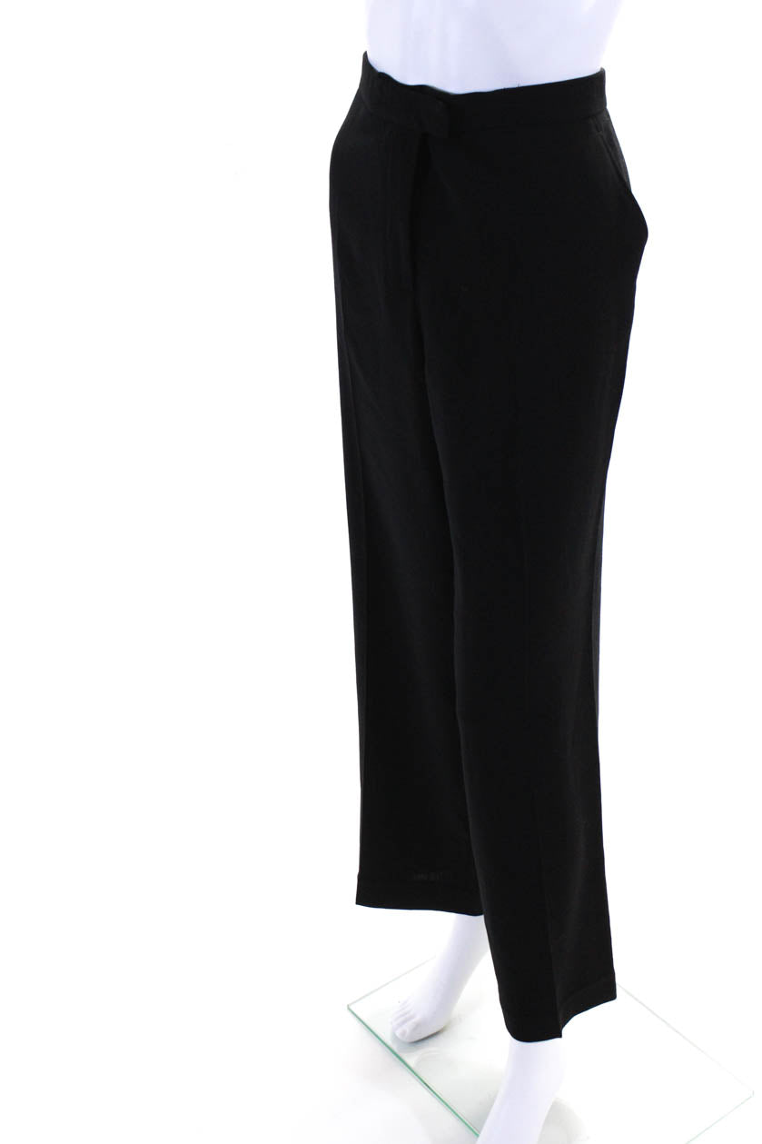 Armani Collezioni Women's Straight Leg Wool Pleated Dress Pants Black -  Shop Linda's Stuff