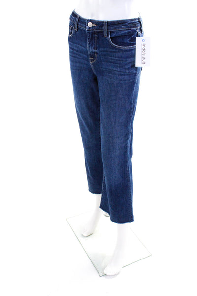 L'Agence Women's High Rise Crop Flare Jeans Blue Size 25