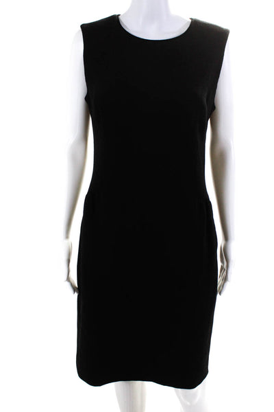 Piazza Sempione Womens Wool Textured Sleeveless Sheath Dress Black Size 44