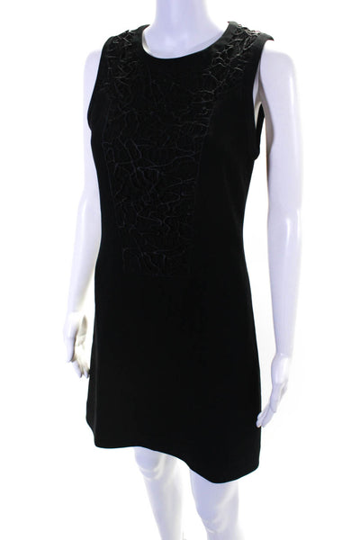 Rag & Bone Womens Black Lace Trim Crew Neck Sleeveless Shift Dress Size 2