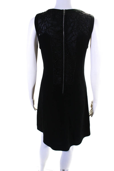 Rag & Bone Womens Black Lace Trim Crew Neck Sleeveless Shift Dress Size 2