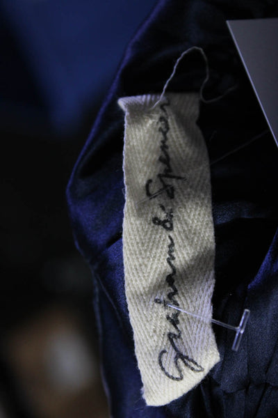 Graham & Spencer Womens Blue V-Neck Tie Back Sleeveless Shift Dress Size M