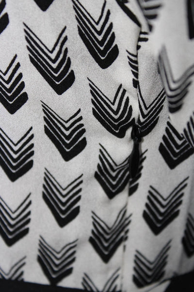 Rag & Bone Womens Black White Silk Printed Long Sleeve Shift Dress Size S