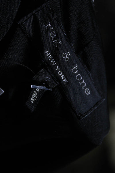 Rag & Bone Womens Black White Silk Printed Long Sleeve Shift Dress Size S