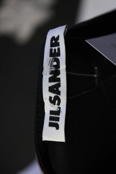 Jil Sander Womens Black Pleated Side Zip Midi A-Line Skirt Size M/L