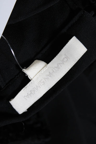 Jonathan Simkhai Womens Textured Ruffled Mesh Sleeveless Blouse Black Size XS