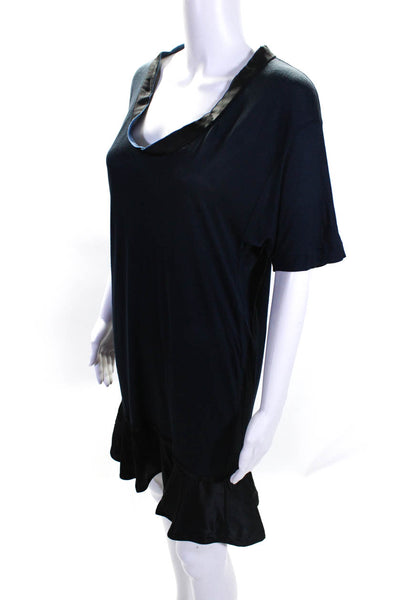 Thread Social Women's Silk Trim Short Sleeve T-Shirt Dress BLue Size XS/S