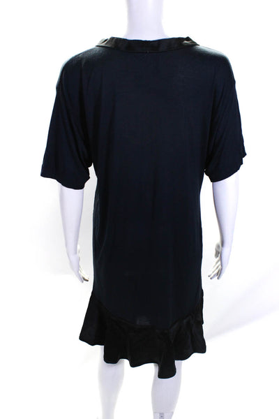 Thread Social Women's Silk Trim Short Sleeve T-Shirt Dress BLue Size XS/S