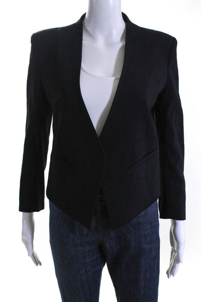 Helmut Lang Womens Single Button Deep V Neck Blazer Jacket Black Size 4