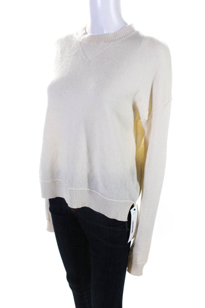 Rebecca Minkoff Women's Crewneck Long Sleeves Cashmere Sweater Beige Size S