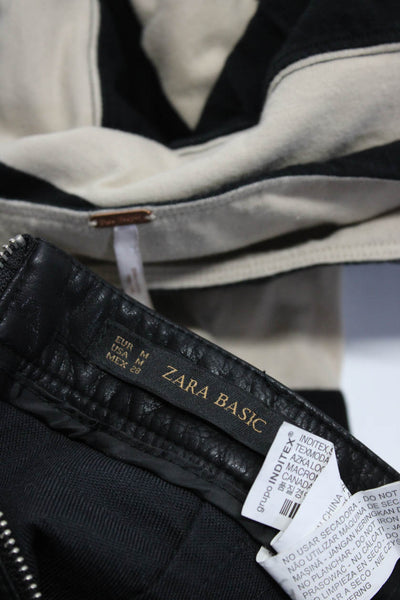 Zara Free People Womens Black Vegan Leather A-line Skirt Size M S lot 2