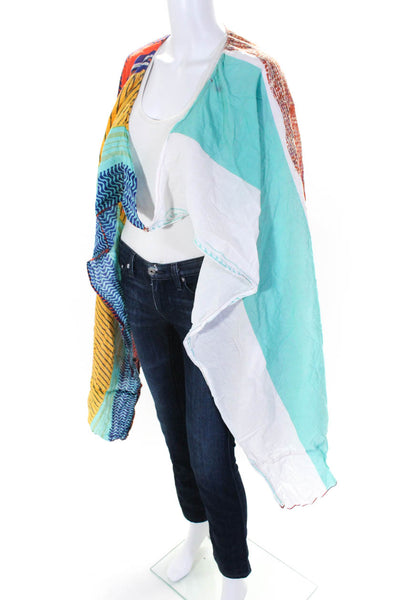 Roberta Freymann Womens Abstract Colorblock Pullover Shawl Multicolor Size OS