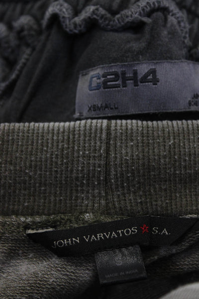 C2H4 John Varvatos Mens Distressed Drawstring Shorts Dark Gray Size XS S Lot 2