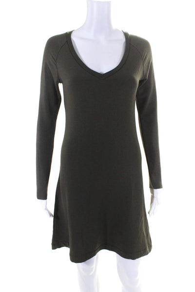 Majestic Filatures Womens V Neck Long Sleeves Sweater Dress Green Size 1