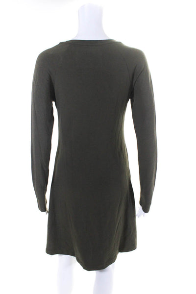 Majestic Filatures Womens Long Sleeves V Neck Sweater Dress Green Size 2