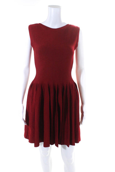 Andrea Smith Womens Sleeveless A Line Pleated Dress Red Size Medium