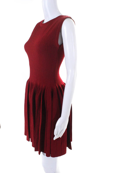 Andrea Smith Womens Sleeveless A Line Pleated Dress Red Size Medium