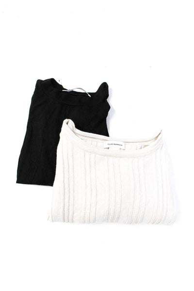 Susana Monaco Women's Sleeveless Tee Knit Top Black Beige Size S L Lot 2