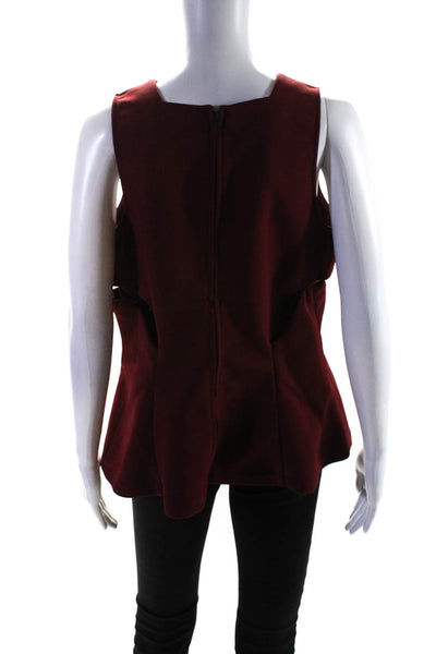 Kendall + Kylie Womens Woven Lace Up Sleeveless Blouse Top Burgundy Size L