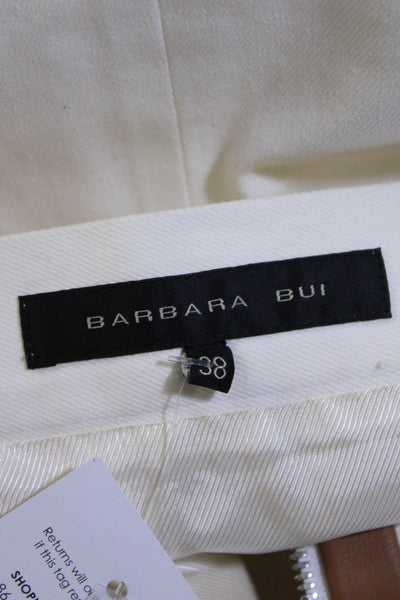 Barbara Bui Women's Zip Front Knee Length Pencil Skirt White Size 38