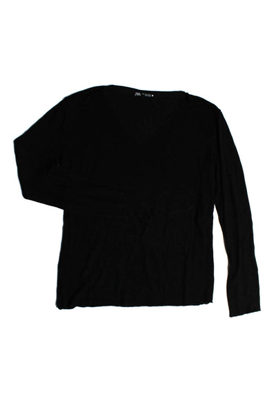 Zara Womens Sweater Shirts Black Size Medium Extra Small Small Lot 3