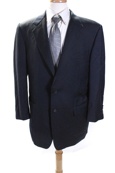 Hickey Freeman for Nordstrom Mens Two Button Blazer Jacket Dark Blue Size 42 Reg