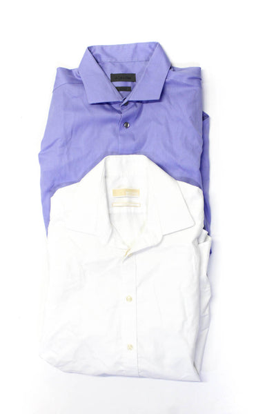 CK Calvin Klein Michael Michael Kors Mens Shirts Purple White Size 16.5 17 Lot 2