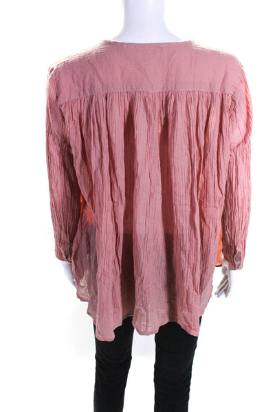 Ba&Sh Women's Cotton Long Sleeve Button Up Blouse Pink Size 2