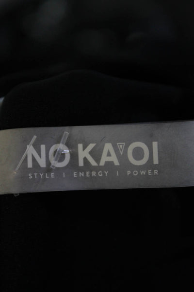 No Ka Oi Womens Side Striped Long Sleeve Full Zip Track Jacket Black Size 00