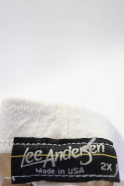 Lee Andersen Womens Jersey Knit Elastic Waist High Rise Leggings Ivory Size 2X