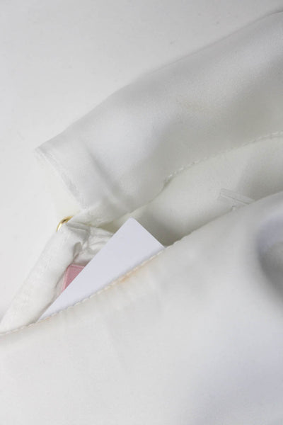 Dolores Promesas Womens Chiffon Lined Sleeveless Cropped Blouse White Size 38