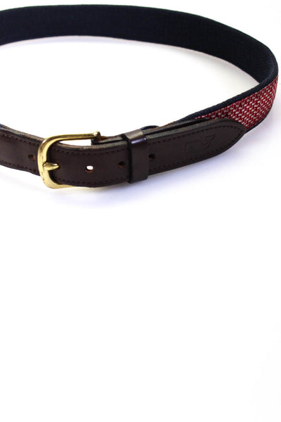 Polo Ralph Lauren Vineyard Vines Mens Woven Buckled Belts Blue Size 28 30 Lot 2