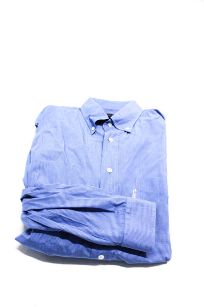 Ragazzo Uomo Faconnable Mens Cotton Striped Buttoned-Up Top Purple Size L Lot 2