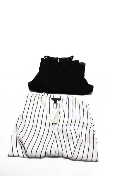 Saks Fifth Avenue Banana Republic Womens Stripe Blouse Tops Black Size  S M Lot