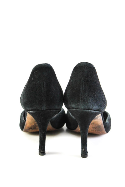 Vince Womens Suede Pointed Toe Slide On Heels Pumps Black Size 8M