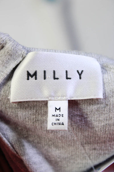 Milly Women's Sleeveless A Line Knee Length Dress Gray Size M