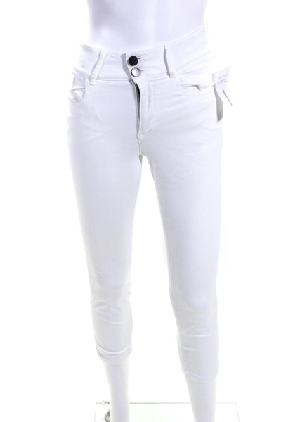 Alice + Olivia Women's High Rise Skinny Jeans White Size 24
