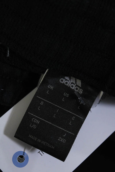 Adidas Mens Black Cotton Drawstring Cuff Ankle Sweatpants Size M