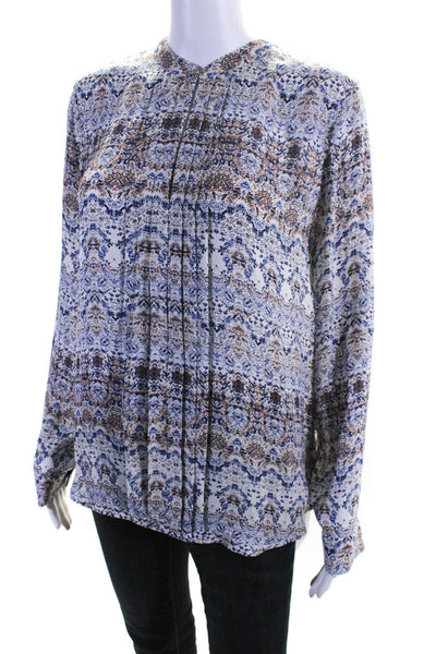 L'Agence Women's Silk Floral Print Long Sleeve V Neck Blouse Multicolor Size S