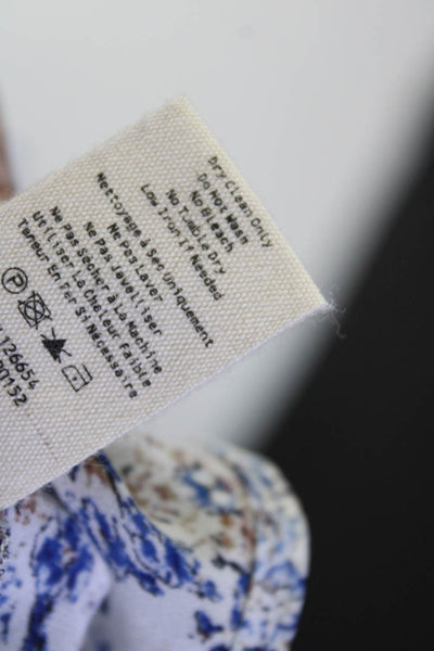 L'Agence Women's Silk Floral Print Long Sleeve V Neck Blouse Multicolor Size S