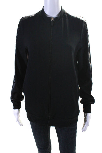 No Ka Oi Women's Full Zip Long Sleeves Sweater Black Size 00