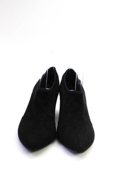 ECCO Womens Suede Pointed Toe Slip On Cone Heel Booties Black Size 39 9