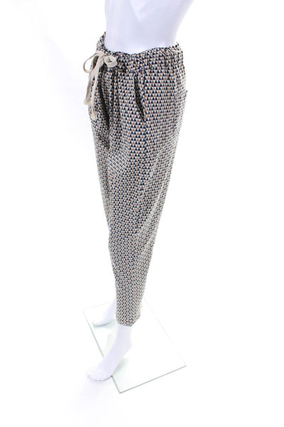 Johanna Paris Women's Drawstring Geometric Print Cuffed Pants Multicolor Size M
