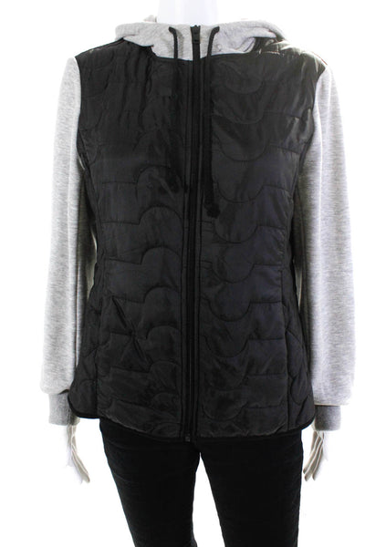 Drew Women's Hood Long Sleeves Full Zip Quilted Jacket Black Size M