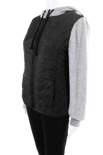 Drew Women's Hood Long Sleeves Full Zip Quilted Jacket Black Size M