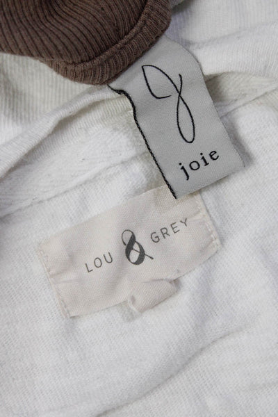 Joie Lou & Grey Womens Rib Long Short Sleeve Turtleneck Tops Brown Size M Lot 2
