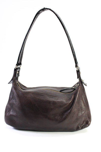 Kate Spade New York Crinkled Leather Top Handle Shoulder Handbag Brown Black