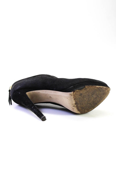 Miu Miu Women's Suede Closed Toe Pointed Stiletto Heels Black Size 9
