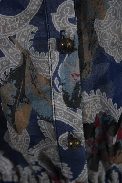 Twelfth Street by Cynthia Vincent Intermix Womens Paisley Midi Dress Blue Small