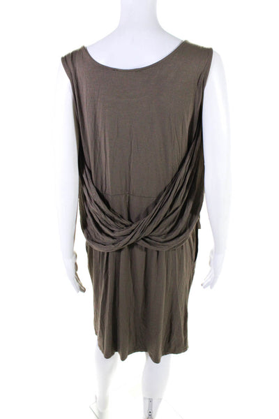 H By Halston Womens Short Sleeves Shirt Top Dress Brown Size Small